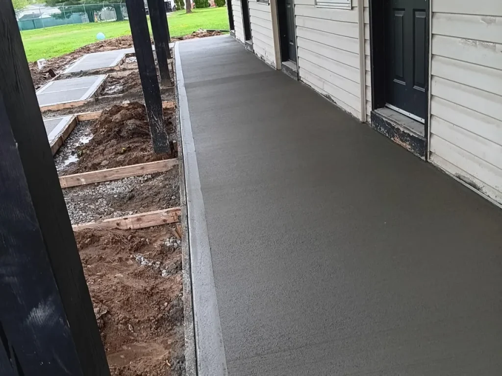 Concrete walkway and patio