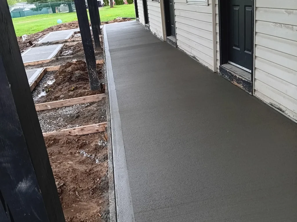 Concrete walkway and patio