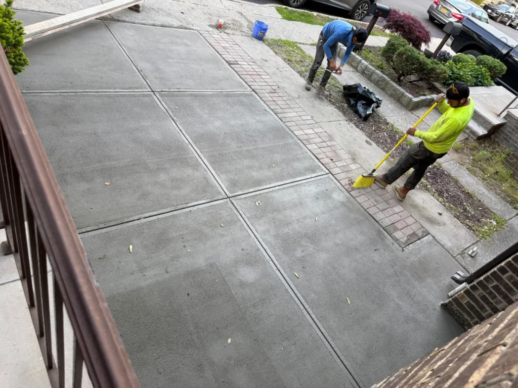 Concrete walkway and patio