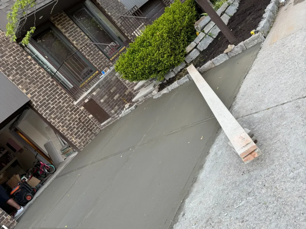 Concrete walkway and patio